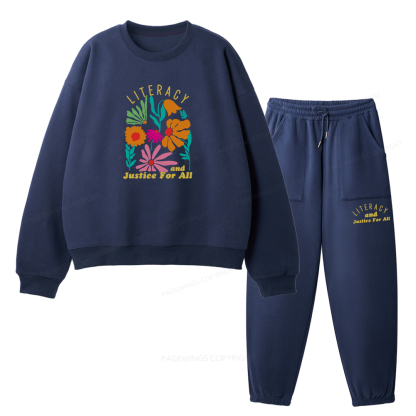 Pagewings Literacy And Justice Unisex Fleece Sweatshirt Set 