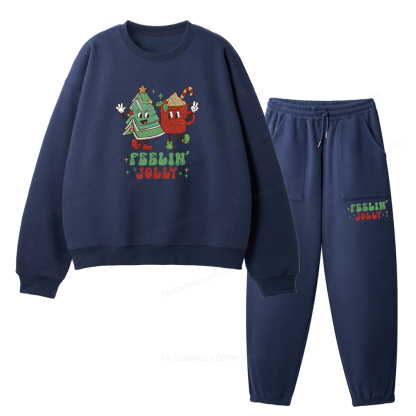 Pagewings Feeling Jolly Unisex Fleece Sweatshirt Set 