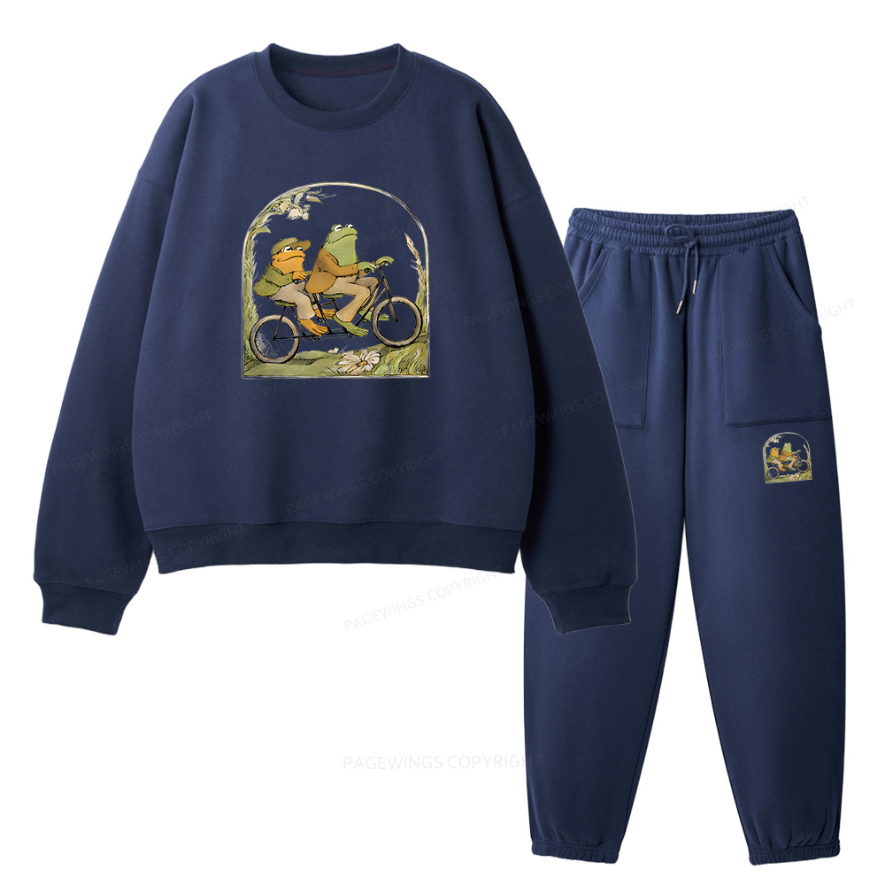 Pagewings Frog And Toad Book Vintage Unisex Fleece Sweatshirt Set 