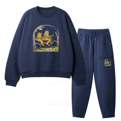 Pagewings Frog And Toad Book Vintage Unisex Fleece Sweatshirt Set 