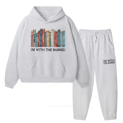 Pagewings I'm With The Banned Unisex Fleece Hoodie Set