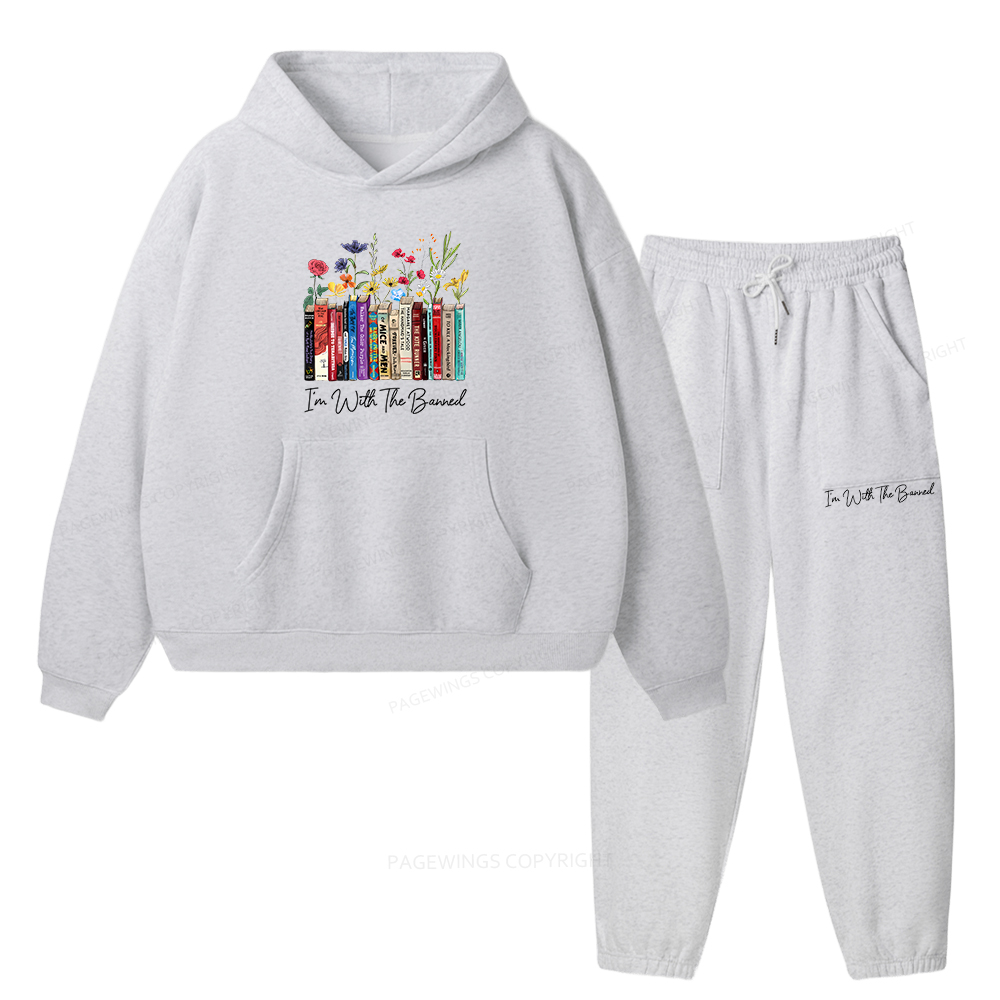 Pagewings I'm With The Banned Flowers Unisex Fleece Hoodie Set