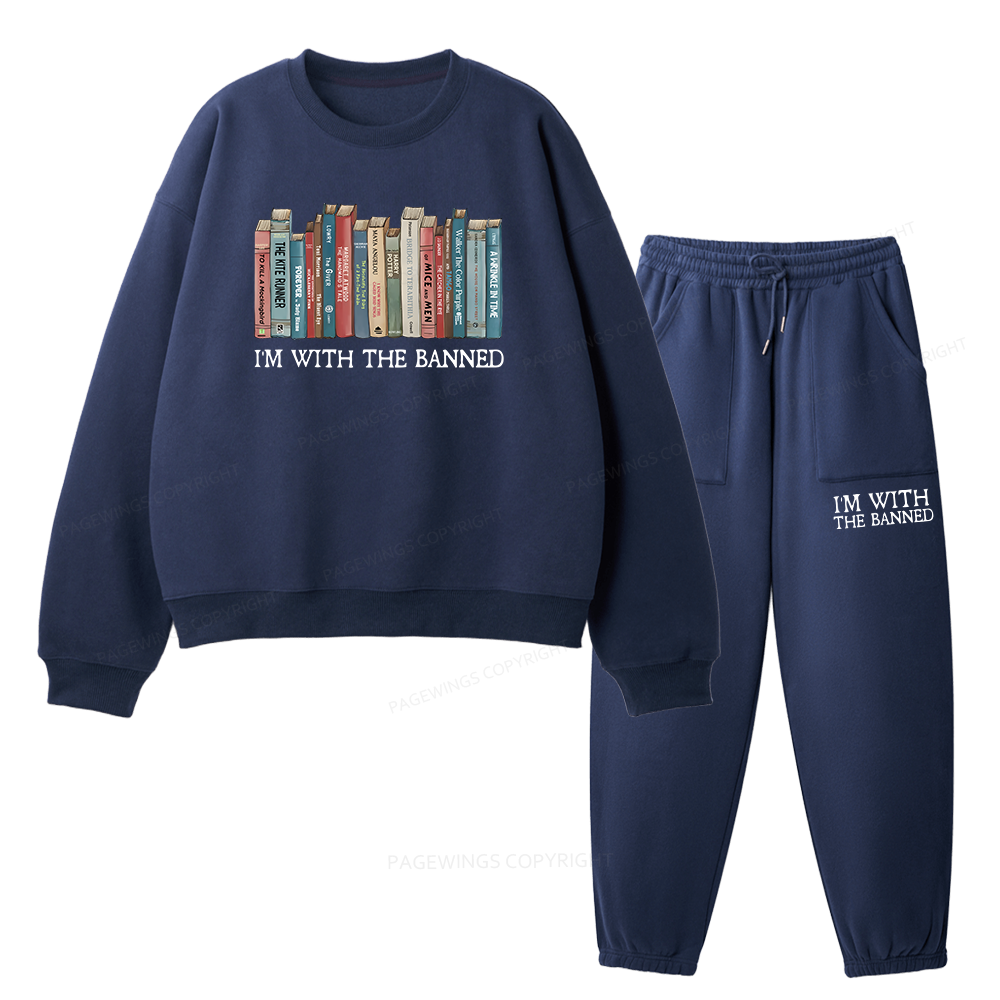 Pagewings I'm With The Banned Unisex Fleece Sweatshirt Set 