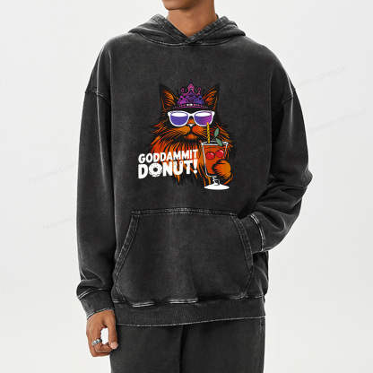 Pagewings Goddammit Donut Unisex Washed Hoodie