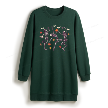 Pagewings Dancing Skeleton Sweatshirt Dress