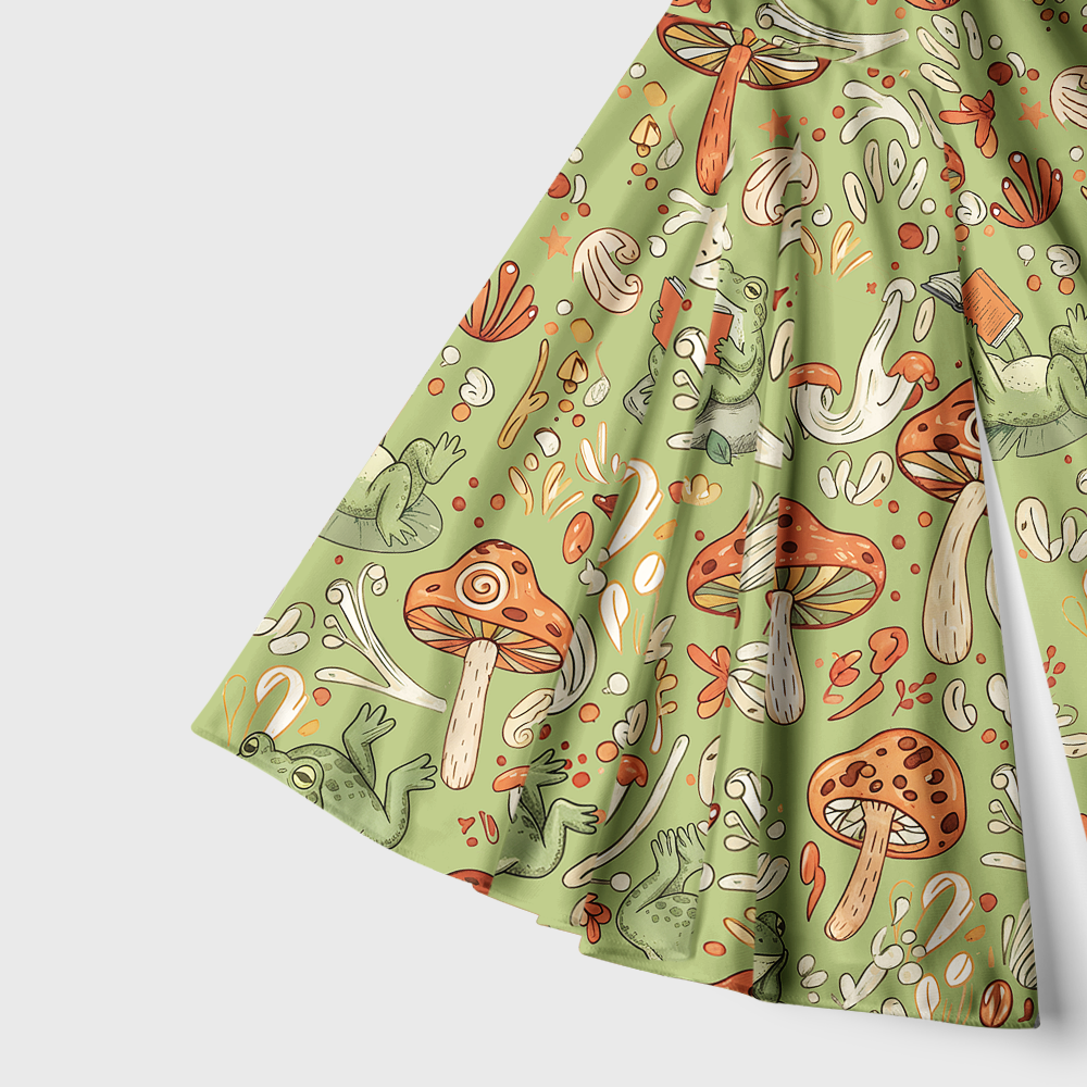 Pagewings Frog Love Reading Bell Sleeve Dress