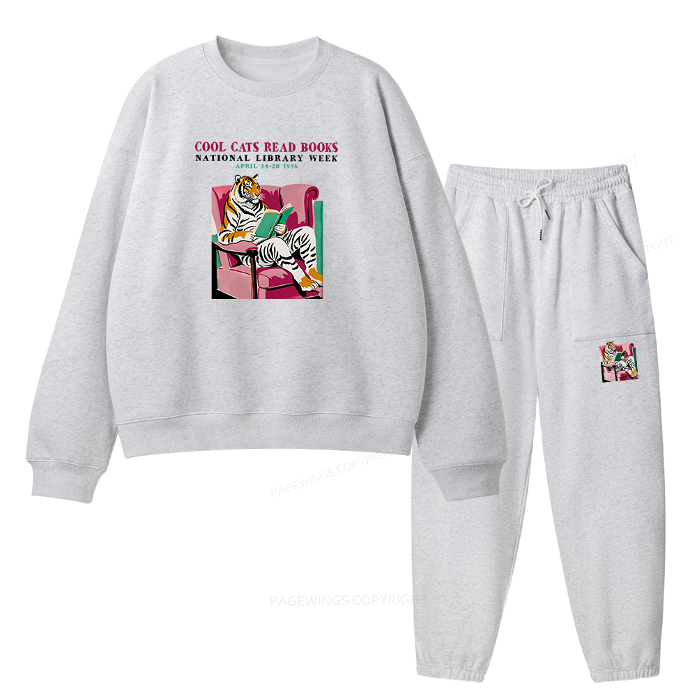 Pagewings Library Week Poster 1996 Unisex Fleece Sweatshirt Set 
