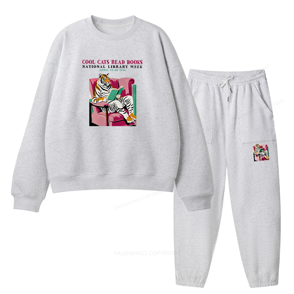 Pagewings Library Week Poster 1996 Unisex Fleece Sweatshirt Set 
