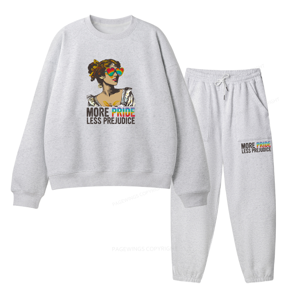 Pagewings More Pride Less Prejudice Unisex Fleece Sweatshirt Set 