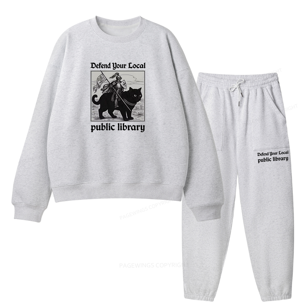 Pagewings Defend Your Local public library Unisex Fleece Sweatshirt Set 