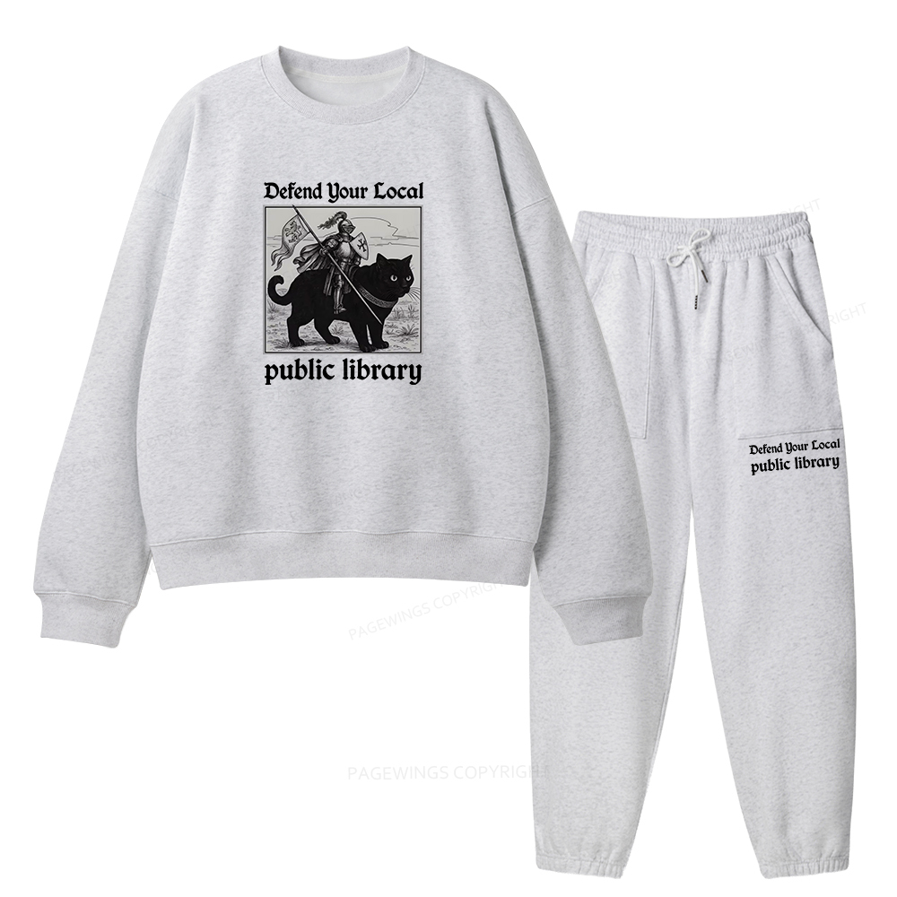 Pagewings Defend Your Local public library Unisex Fleece Sweatshirt Set 
