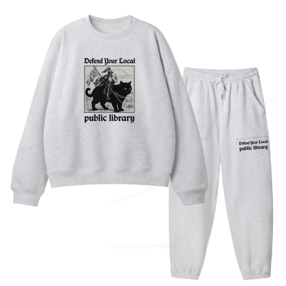 Pagewings Defend Your Local public library Unisex Fleece Sweatshirt Set 