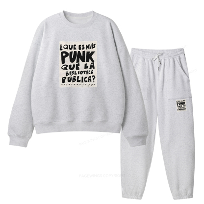 Pagewings What's More Punk Than The Public Library Unisex Fleece Sweatshirt Set 