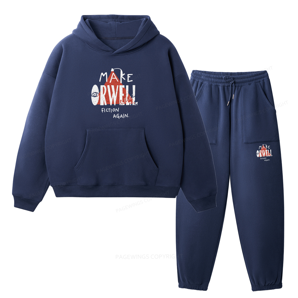 Pagewings Make Orwell Fiction Again Unisex Fleece Hoodie Set