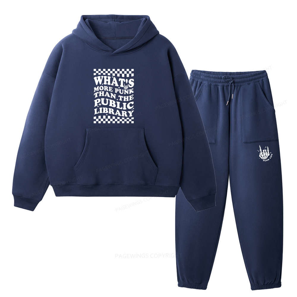 Pagewings Punk The Public Library Unisex Fleece Hoodie Set