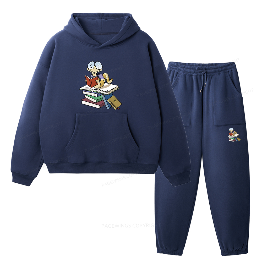 Pagewings Reading Snail and Book Unisex Fleece Hoodie Set