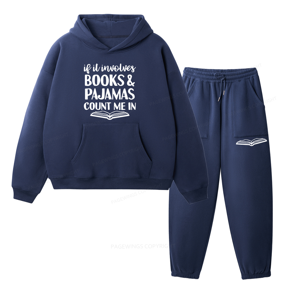 Pagewings Books And Pajamas Unisex Fleece Hoodie Set