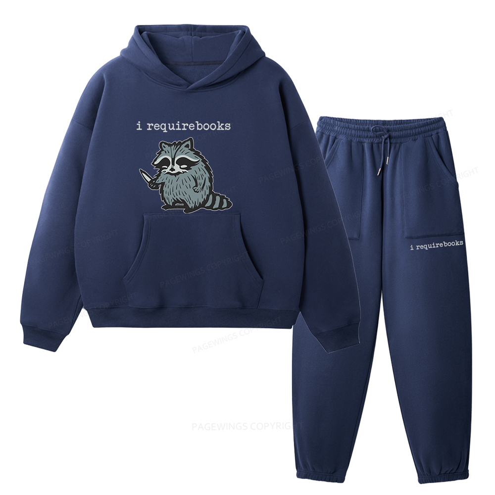 Pagewings I Require Books Unisex Fleece Hoodie Set