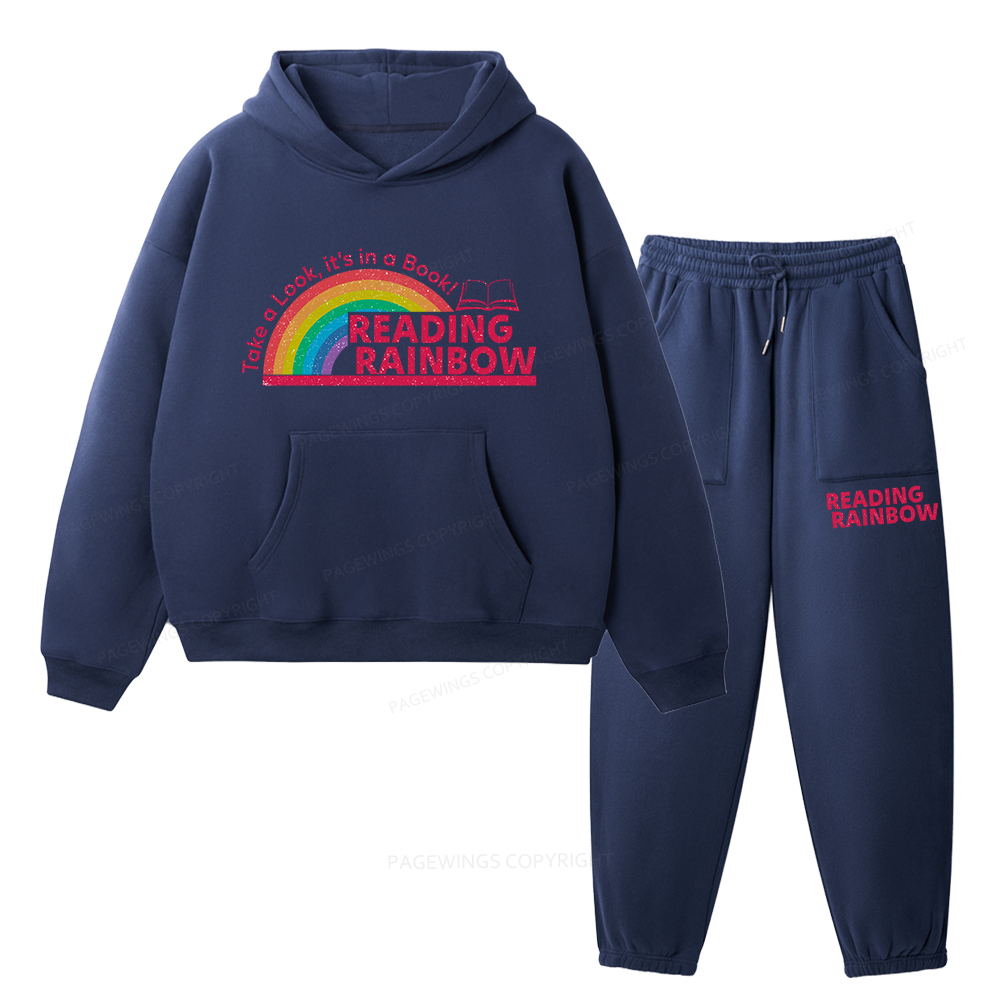 Pagewings Reading Rainbow Unisex Fleece Hoodie Set
