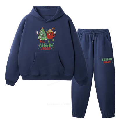 Pagewings Feeling Jolly Unisex Fleece Hoodie Set