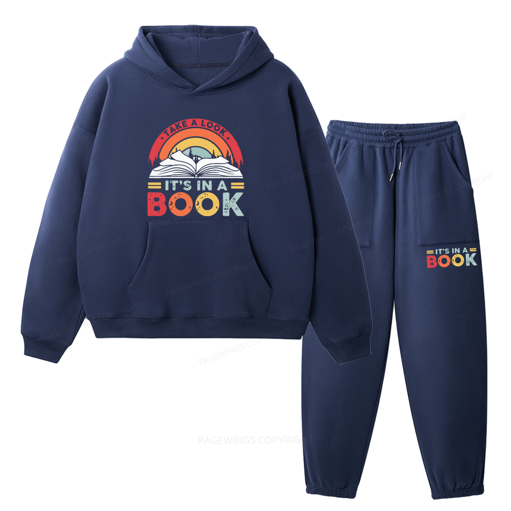 Pagewings Take A Look It's In A Book Unisex Fleece Hoodie Set