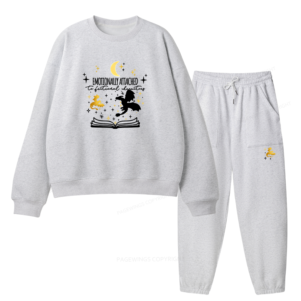 Pagewings Fourth Wing Dragon Unisex Fleece Sweatshirt Set 