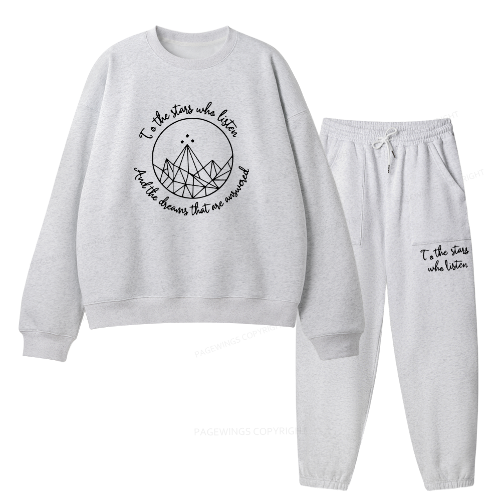 Pagewings To The Stars Who Listen Unisex Fleece Sweatshirt Set 