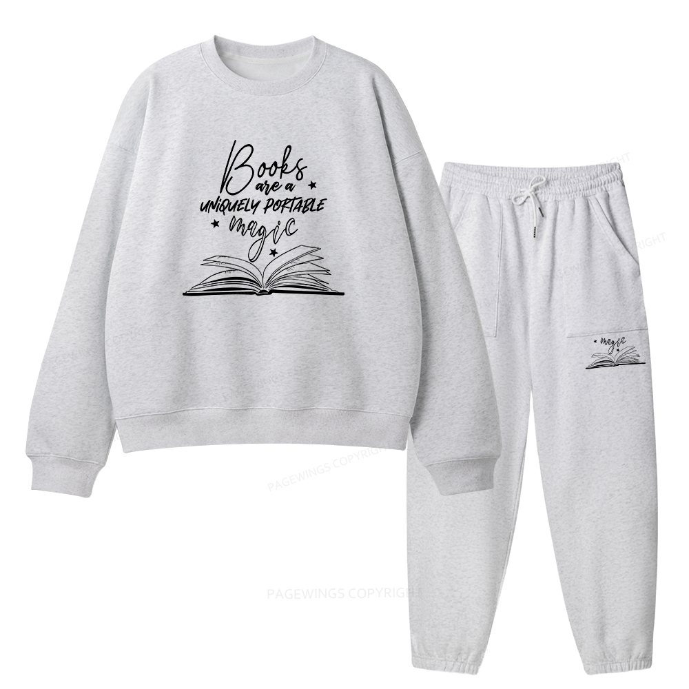 Pagewings Books Are A Uniquely Portable Magic Unisex Fleece Sweatshirt Set 