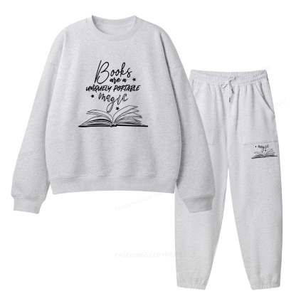 Pagewings Books Are A Uniquely Portable Magic Unisex Fleece Sweatshirt Set 