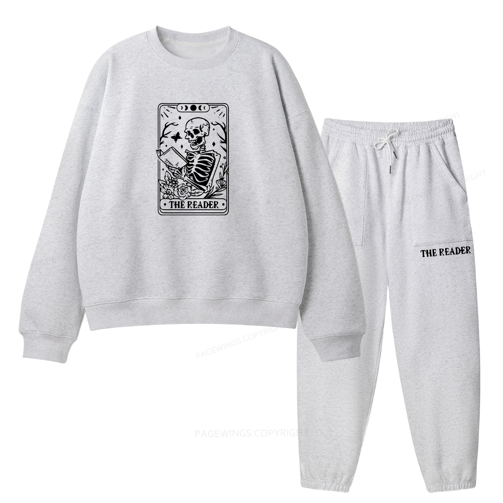 Pagewings Halloween The Reader Tarot Card Unisex Fleece Sweatshirt Set 