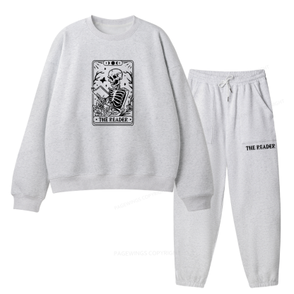 Pagewings Halloween The Reader Tarot Card Unisex Fleece Sweatshirt Set 