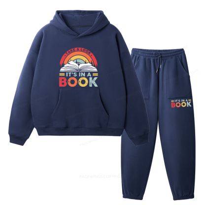 Pagewings Take A Look It's In A Book Unisex Fleece Hoodie Set