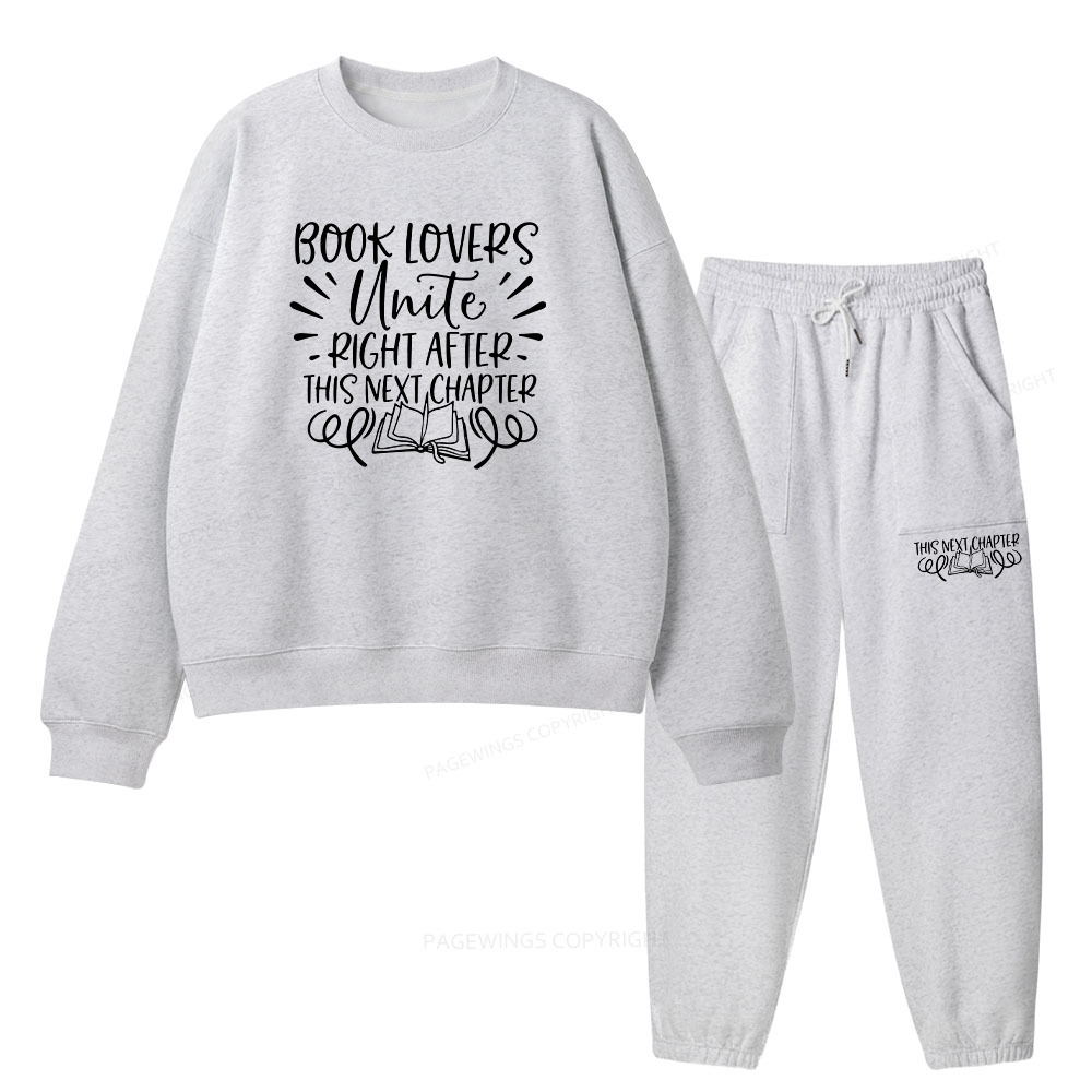 Pagewings Book Lovers Unite Unisex Fleece Sweatshirt Set 