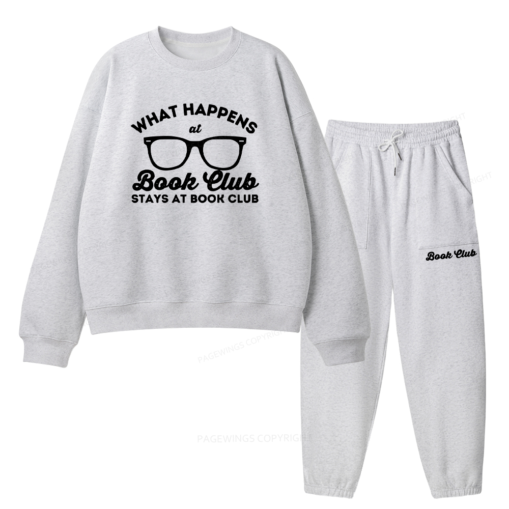 Pagewings What Happens At Book Club Unisex Fleece Sweatshirt Set 