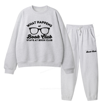 Pagewings What Happens At Book Club Unisex Fleece Sweatshirt Set 