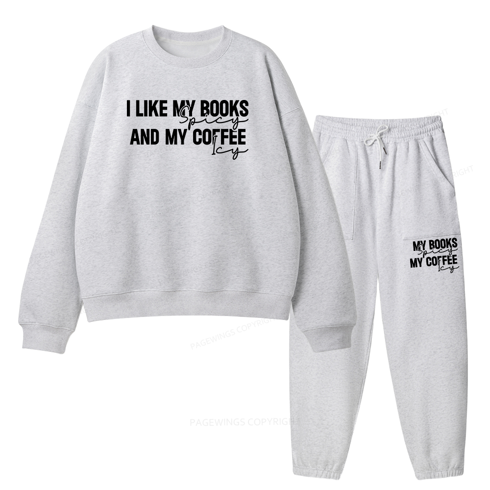 Pagewings I Like My Books And My Coffee Unisex Fleece Sweatshirt Set 