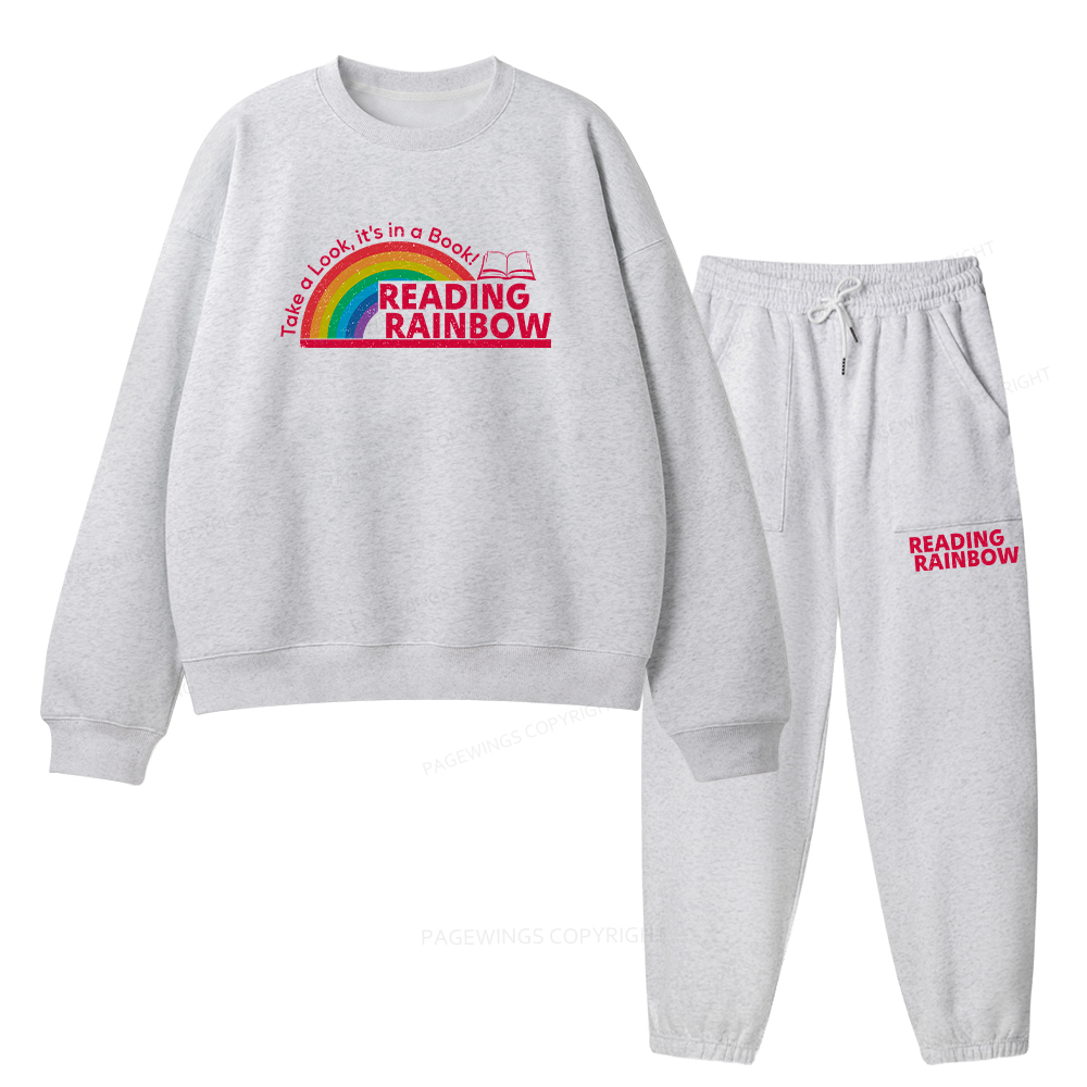 Pagewings Reading Rainbow Unisex Fleece Sweatshirt Set 