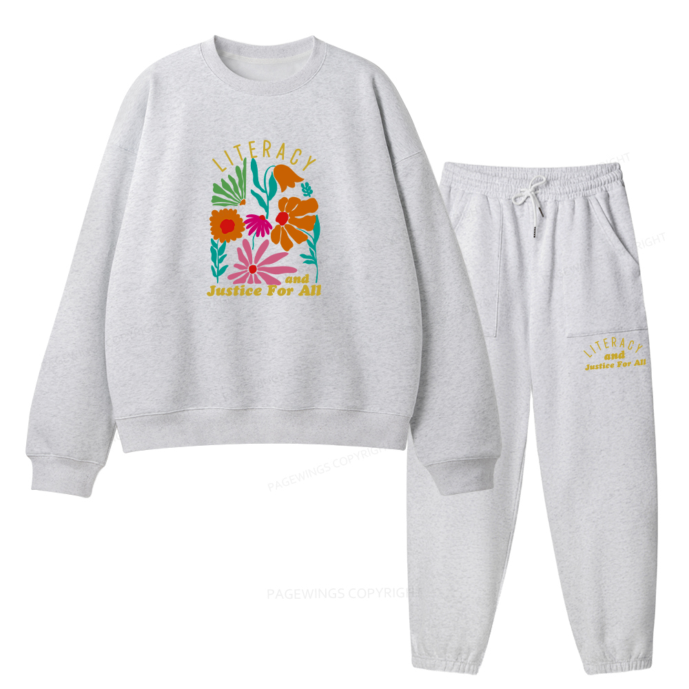 Pagewings Literacy And Justice Unisex Fleece Sweatshirt Set 