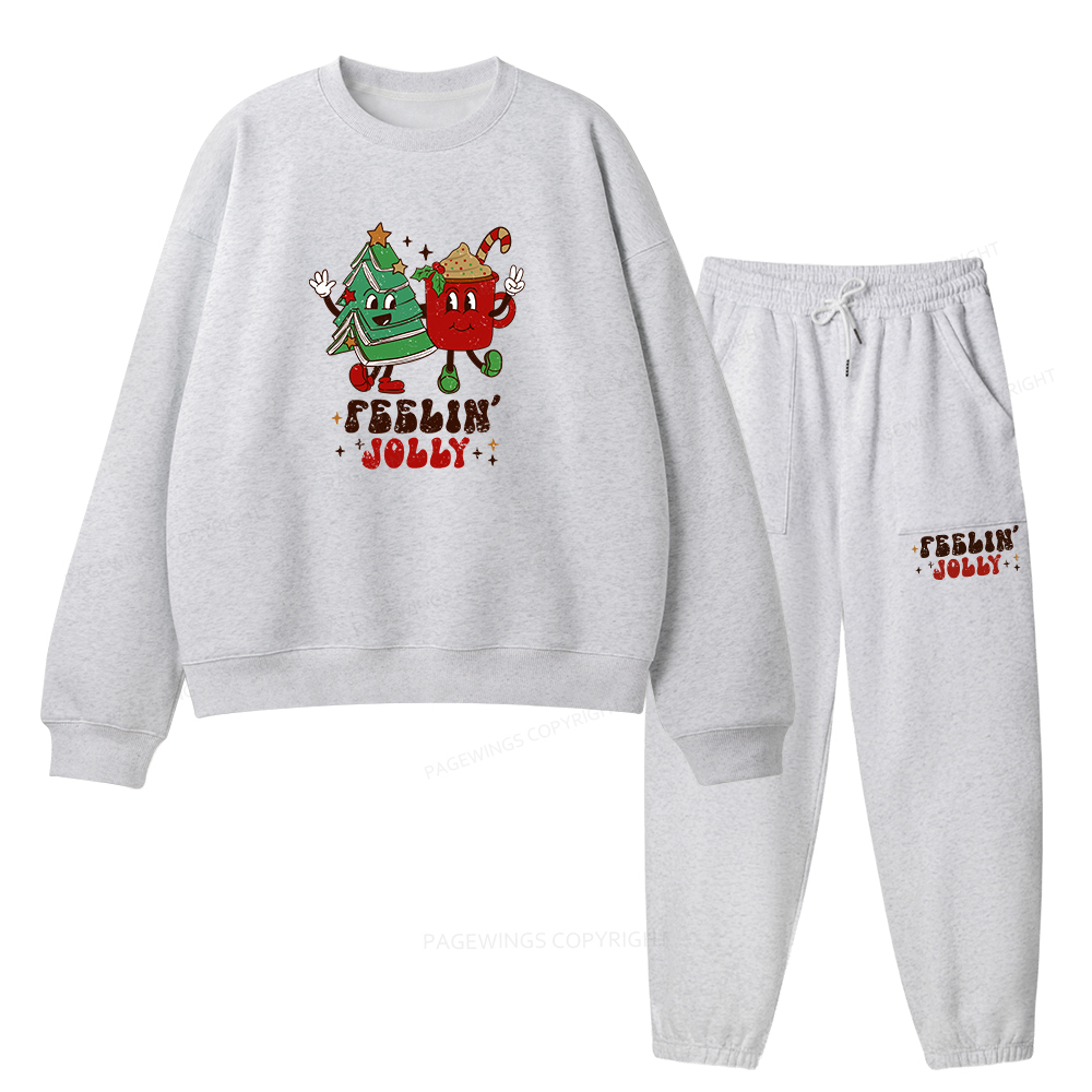 Pagewings Feeling Jolly Unisex Fleece Sweatshirt Set 