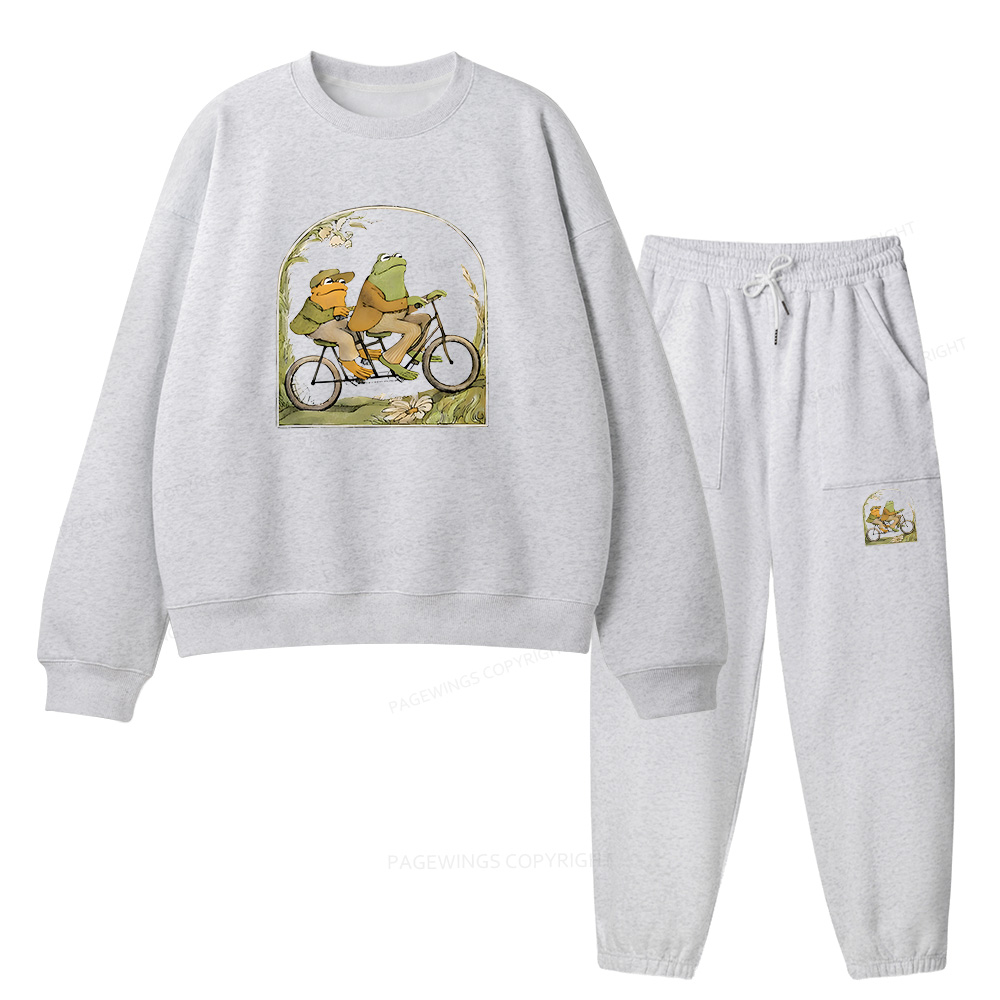 Pagewings Frog And Toad Book Vintage Unisex Fleece Sweatshirt Set 