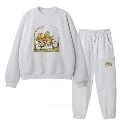 Pagewings Frog And Toad Book Vintage Unisex Fleece Sweatshirt Set 