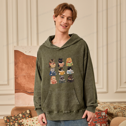 Pagewings Fashion Book Lover Unisex Washed Hoodie
