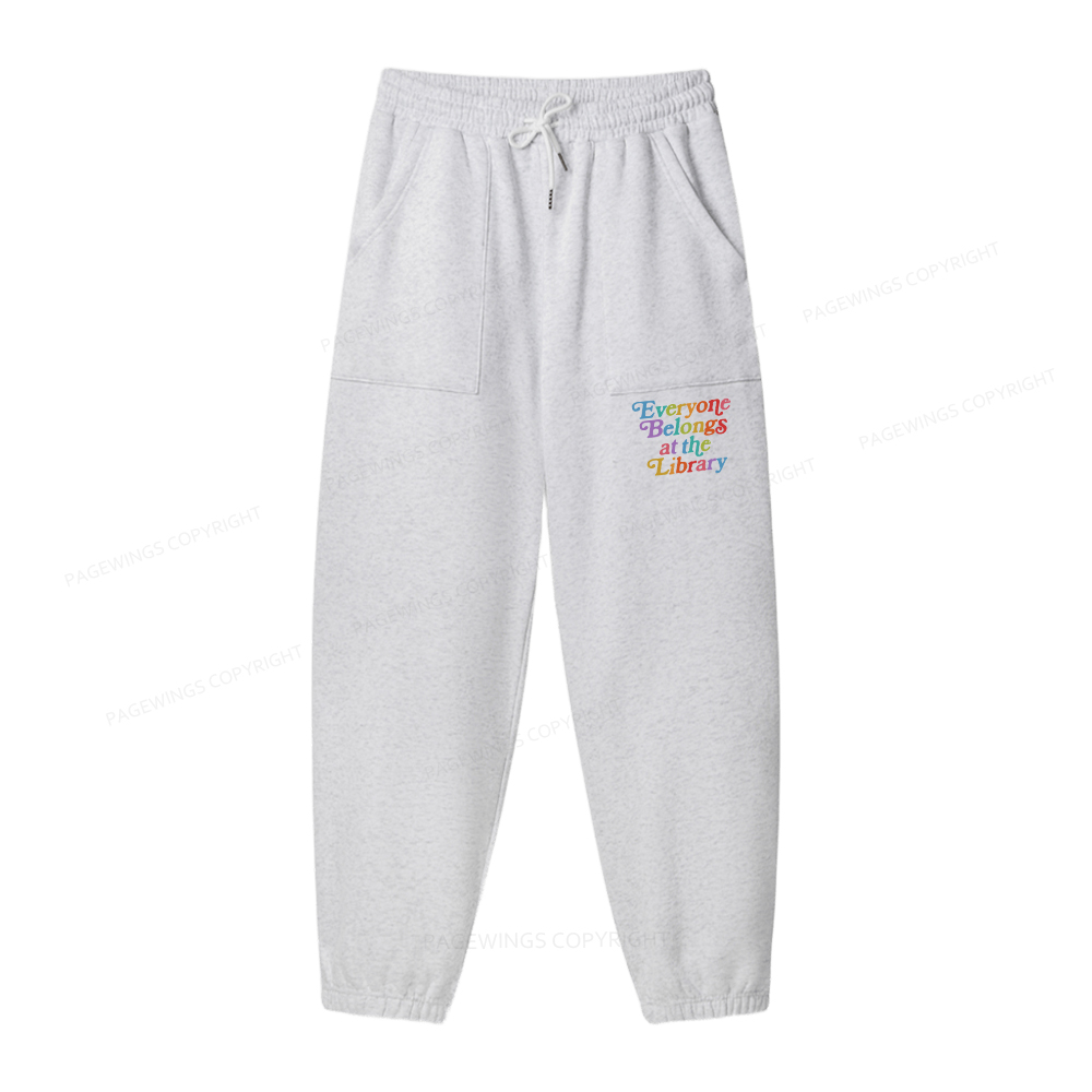 Pagewings Everyone belongs at the library Unisex Fleece Sweatshirt Set 