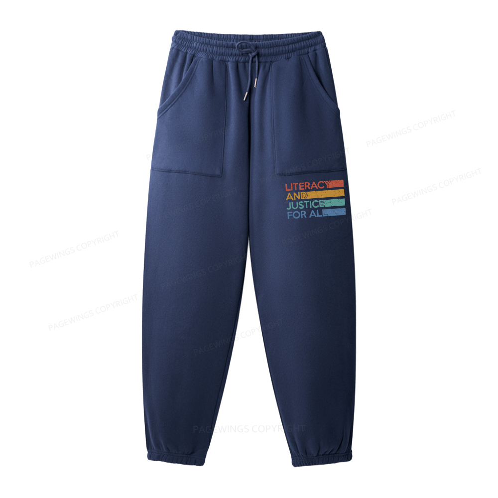 Pagewings Literacy and Justice For All Unisex Fleece Sweatshirt Set 