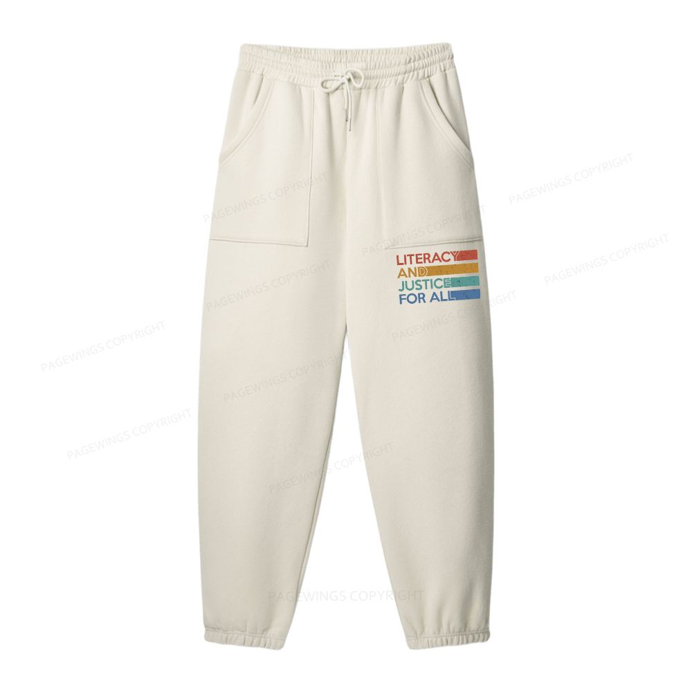 Pagewings Literacy and Justice For All Unisex Fleece Sweatshirt Set 