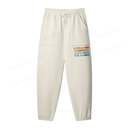 Pagewings Literacy and Justice For All Unisex Fleece Sweatshirt Set 