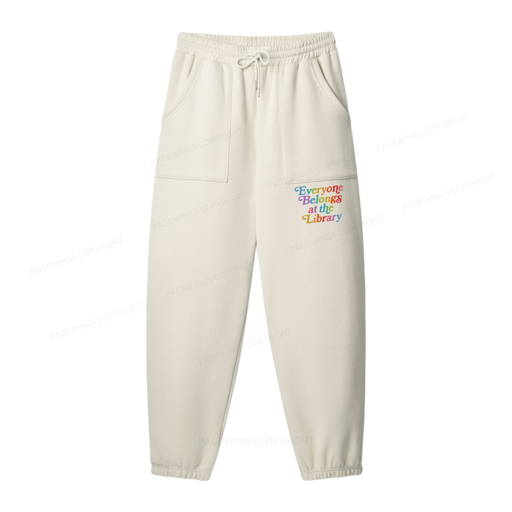 Pagewings Everyone belongs at the library Unisex Fleece Sweatshirt Set 