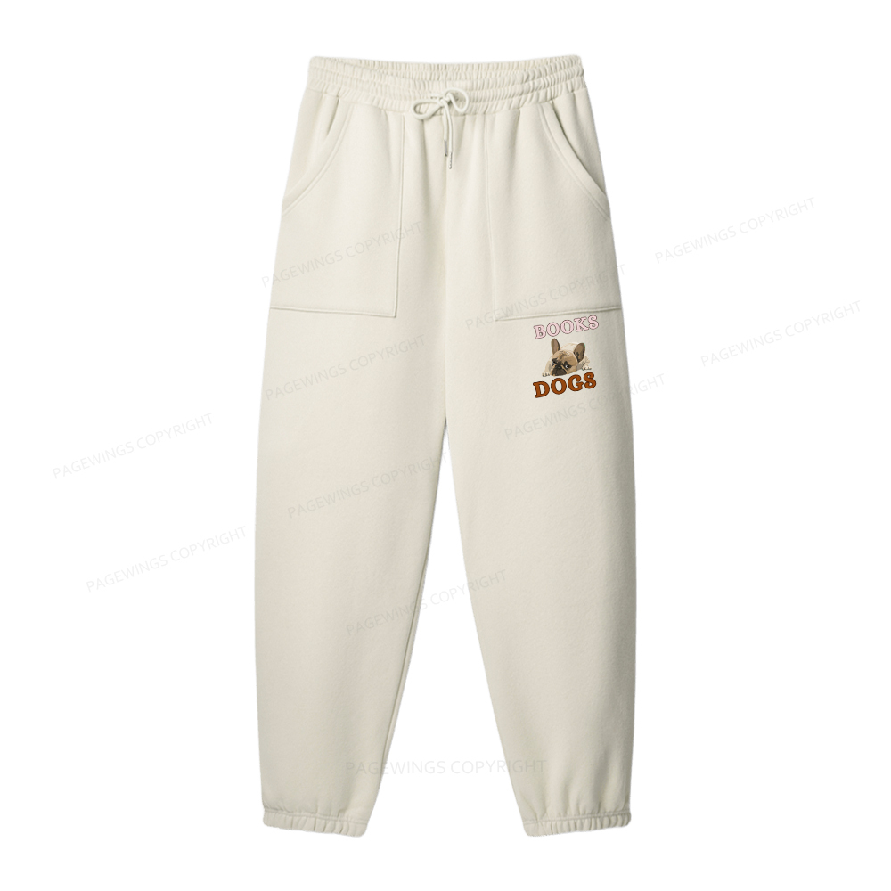 Pagewings Easily Distracted By Books And Dogs Unisex Fleece Hoodie Set