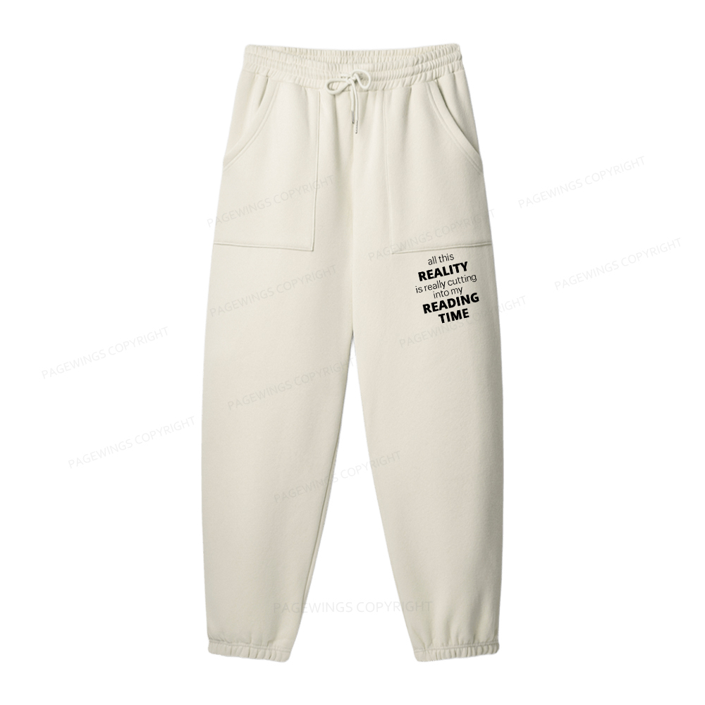 Pagewings All This Reality Is Really Cutting Into My Reading Time Unisex Fleece Hoodie Set