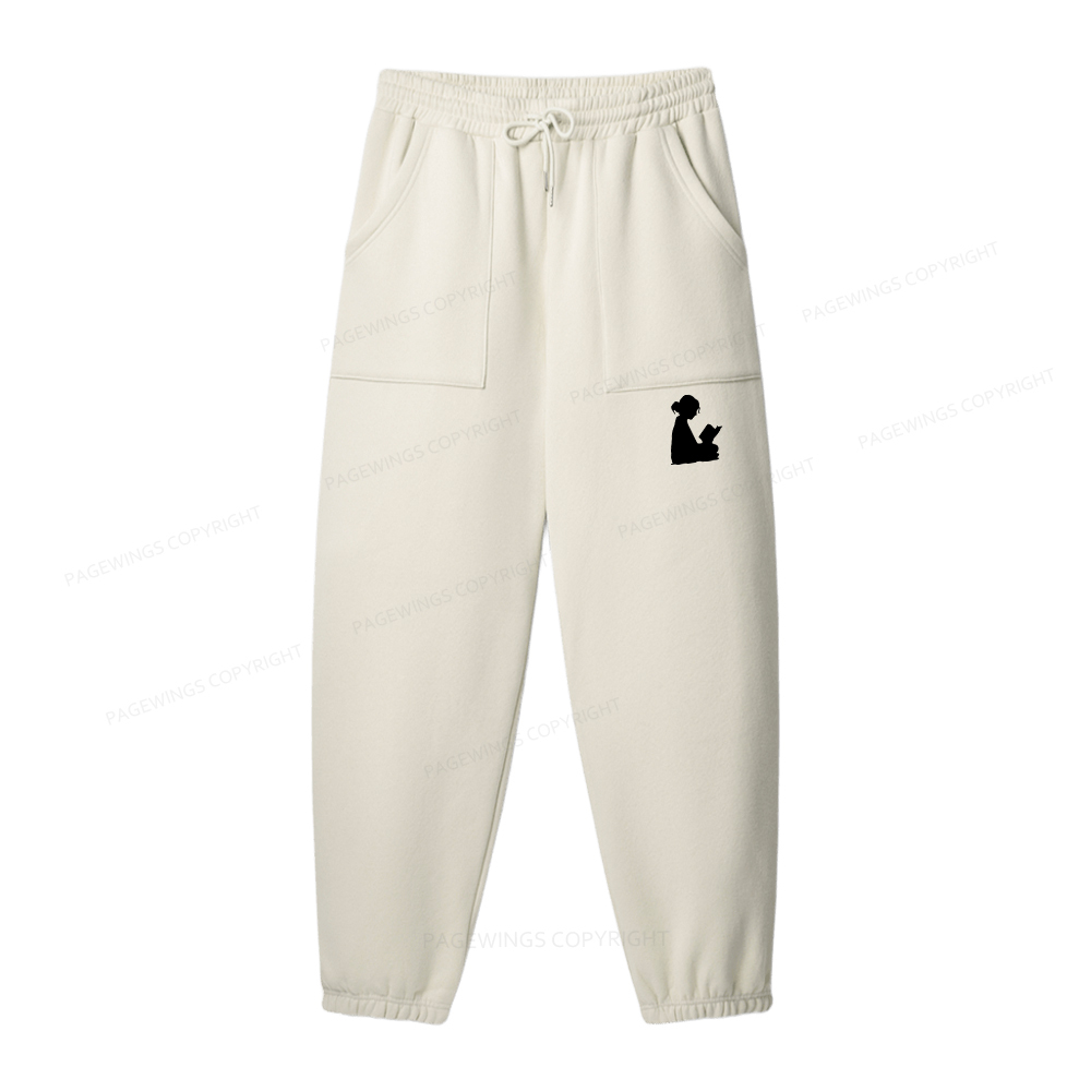 Pagewings Girl Reading Unisex Fleece Sweatshirt Set 